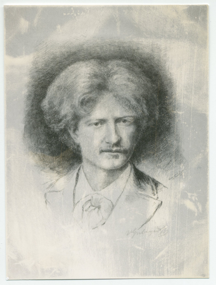 Reproduction du crayon de Paderewski réalisé par l'illustrateur russe Valerian Gribayedoff