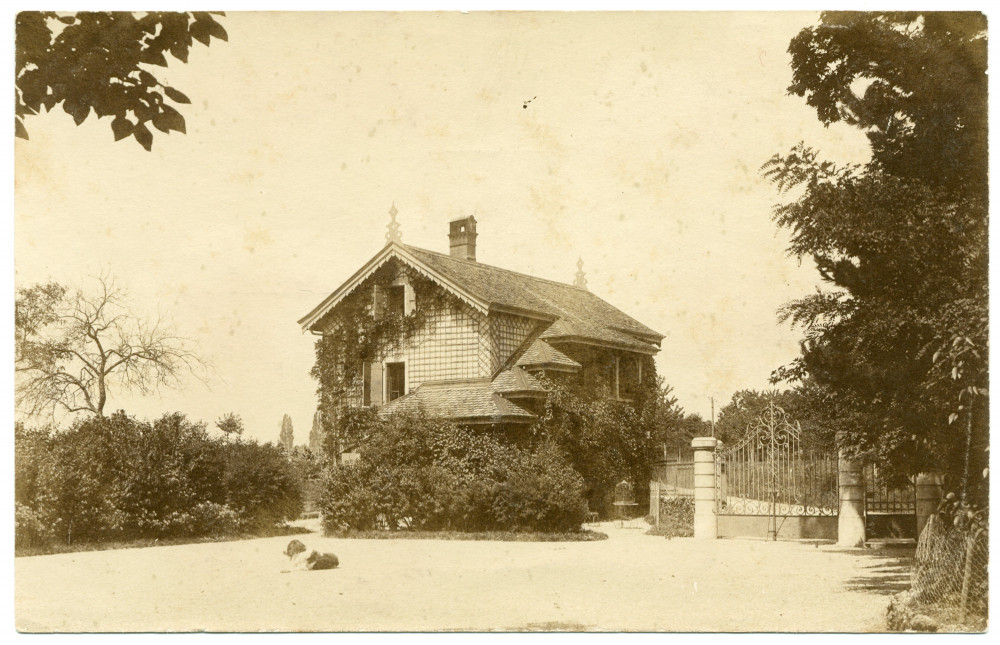 Carte postale représentant la maison du gardien de la propriété de Riond-Bosson – éditée par l'Union postale universelle
