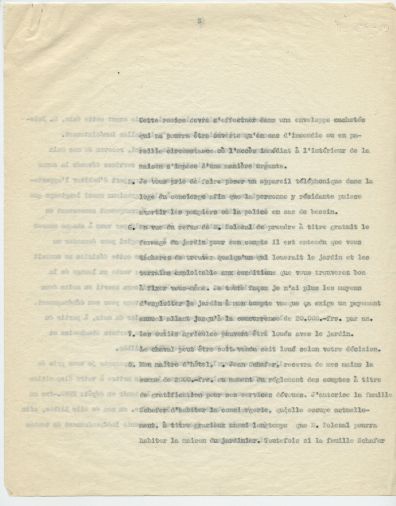 Copie de la lettre adressée par Paderewski à «mon cher Président [du Conseil national] et Ami» Henry Vallotton, le 11 septembre 1940 (pages 1-5)