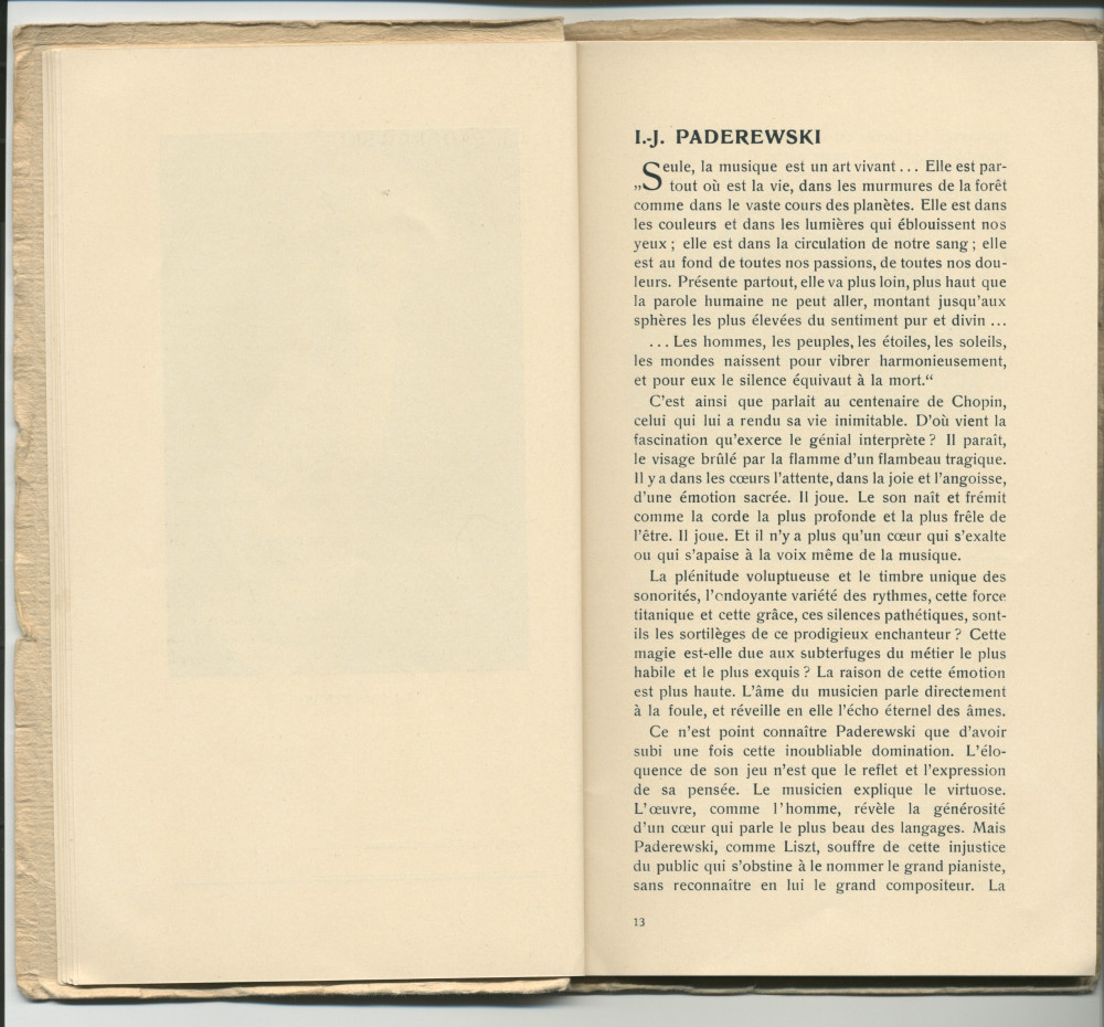 Libretto des Fêtes musicales en l'honneur de Camille Saint-Saëns organisées du 18 au 21 mai 1913 au Casino du Rivage et au Temple Saint-Martin à Vevey avec le concours de Camille Saint-Saëns, Ignace Paderewski et Gustave Doret (a-f)