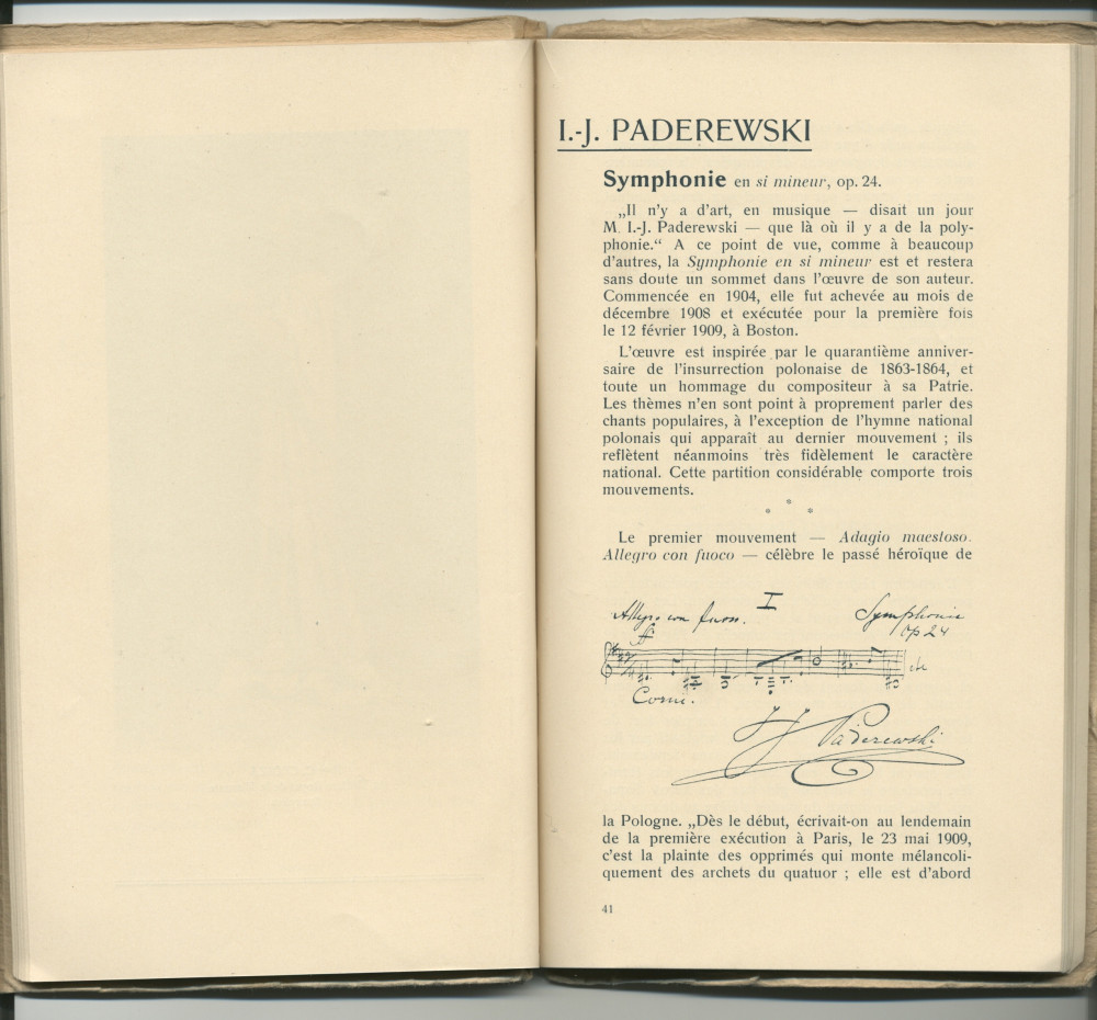 Libretto des Fêtes musicales en l'honneur de Camille Saint-Saëns organisées du 18 au 21 mai 1913 au Casino du Rivage et au Temple Saint-Martin à Vevey avec le concours de Camille Saint-Saëns, Ignace Paderewski et Gustave Doret (g-k)