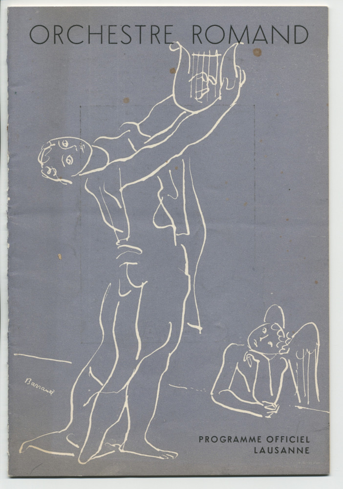 Libretto du premier concert d'abonnement de la saison lausannoise 1937-1938 de l'Orchestre Romand, donné le 11 octobre 1937 au Théâtre municipal sous la direction d'Ernest Ansermet, avec Ernest Schelling en soliste dans la «Fantaisie polonaise» de Pad.