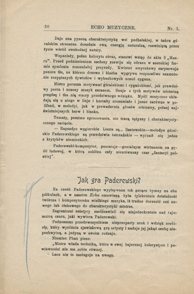 Libretto (en polonais) du concert d'abonnement de l'Orchestre philharmonique de Varsovie donné le 8 janvier 1904 à la Philharmonie de Varsovie sous la direction d'Emil [Szymon] Mlynarski, avec en soliste Paderewski dans le Concerto «L'Empereur»