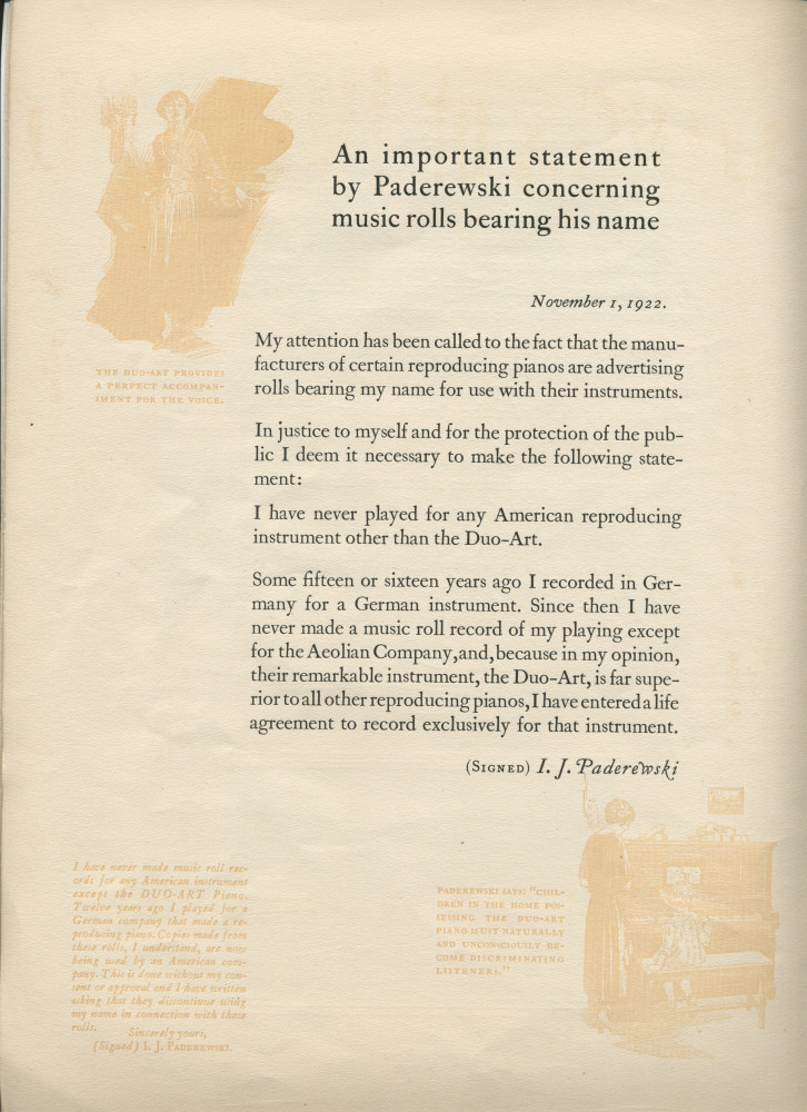 Libretto du récital donné «On the Steinway Piano, the Instrument of the Immortals» par Paderewski le 8 mars 1923 à l'Exposition Auditorium de San Francisco (Californie) (j-l)