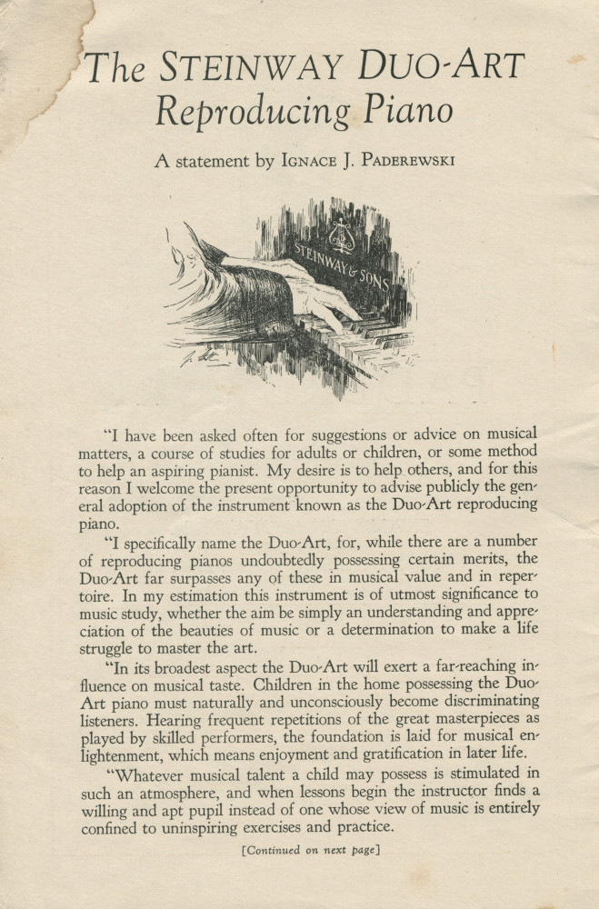 Libretto (en deux parties) du récital Chopin donné par Paderewski le 21 mars 1926 à l'Exposition Auditorium de San Francisco (Californie) (a-g)