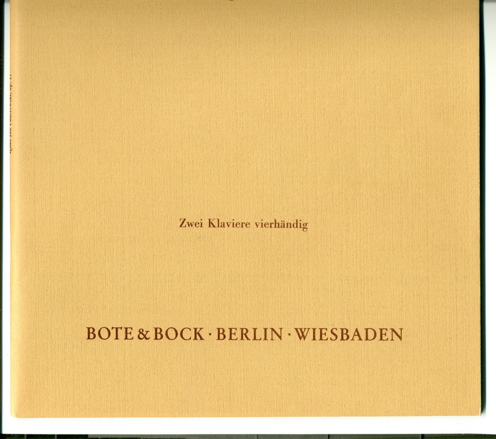 Partition du «Concerto pour piano en la mineur» op. 17 de Paderewski – réduction pour 2 pianos (à 4 mains) (Ed. Bote & G. Bock, Berlin & Wiesbaden – édition récente, partition neuve – couverture brune)