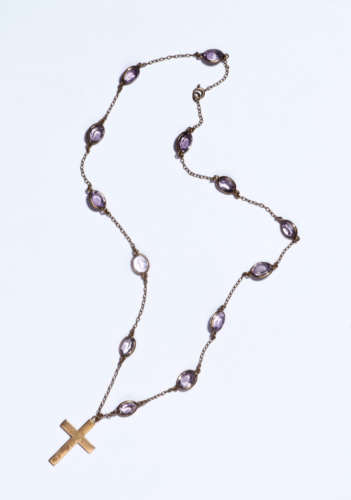 Collier avec croix et améthystes ayant appartenu à Antonina Wilkonska Paderewska