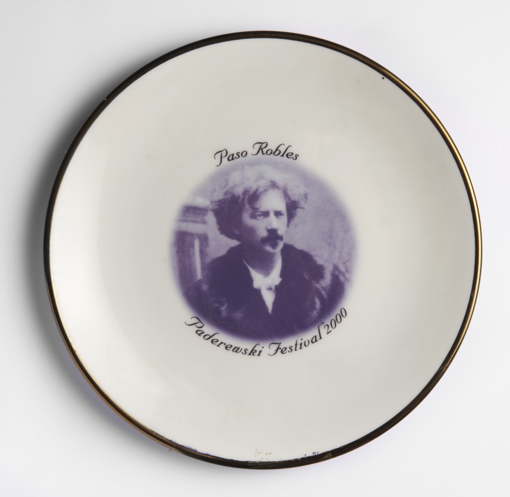 Assiette-souvenir du Paderewski Festival 2000 de Paso Robles (Californie)