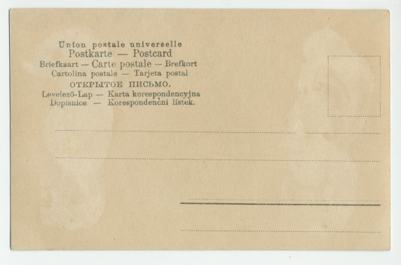 Carte postale du «jeune lion» Paderewski de profil – photographie prise par la London Stereoscopic & Photographic Company Limited de Londres, sans doute lors de sa première tournée anglaise de 1890 – éditée par l'Union postale universelle