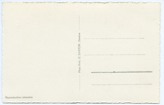 Carte postale avec légende représentant la «villa Paderewski» de Riond-Bosson depuis le sud (de face) – éditée par O. Sartori à Genève