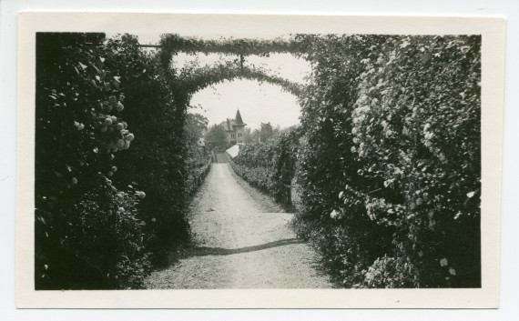 Photographie de l'arcade végétale menant du parc à la maison du jardinier de Riond-Bosson, Etienne Dolézal