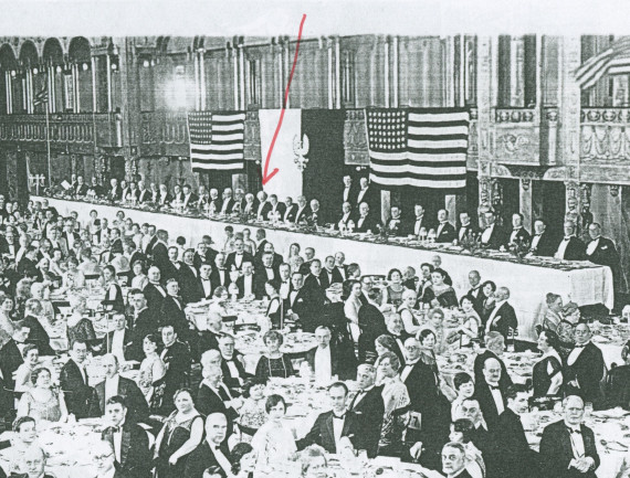 Photocopie de mauvaise qualité du «Testimonial Dinner» donné le 16 mai 1928 à l'Hôtel Commodore à New York en l'honneur de Paderewski, sous les auspices de la Kosciuszko Foundation
