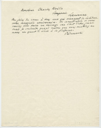 Brouillons de télégrammes adressés par Paderewski, entre août et novembre 1935 (16-20)