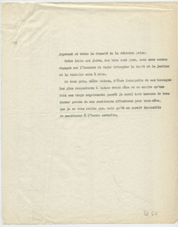 Lettre (en 3 versions dactylographiées) adressée par Paderewski à Simone Giron-de Pourtalès, «La Terrasse» à Genthod (Genève), de Riond-Bosson le 15 octobre 1939 (pages 1-5)