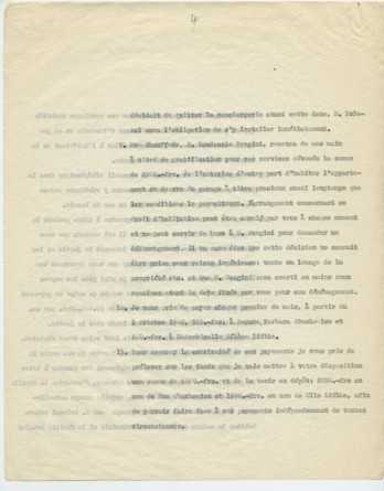 Copie de la lettre adressée par Paderewski à «mon cher Président [du Conseil national] et Ami» Henry Vallotton, le 11 septembre 1940 (pages 1-5)