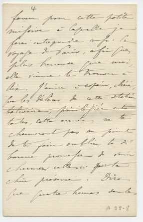 Lettre adressée par la princesse Rachel Bibesco Bassaraba, princesse de Brancovan, à Paderewski, [à Aix-les-Bains via Paris], le 1er septembre [1900]