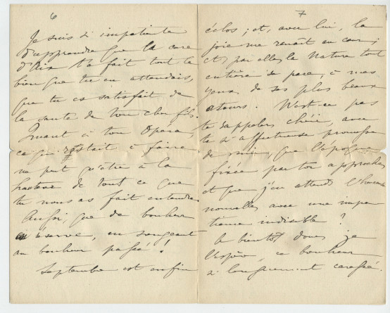 Lettre adressée par la princesse Rachel Bibesco Bassaraba, princesse de Brancovan, à Paderewski, [à Aix-les-Bains via Paris], le 1er septembre [1900]