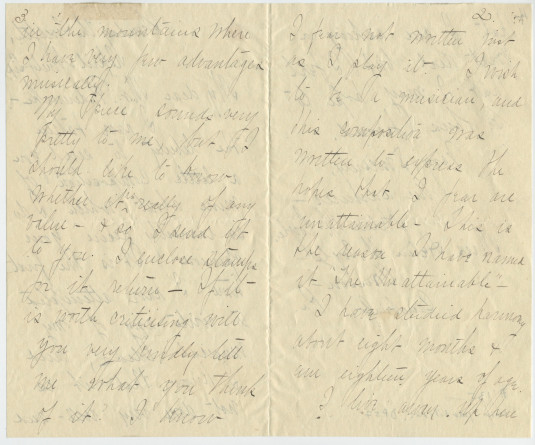 Lettre adressée (en anglais) par Miss Helen M. Coyle à Paderewski, sans lieu ni date (lisibles)