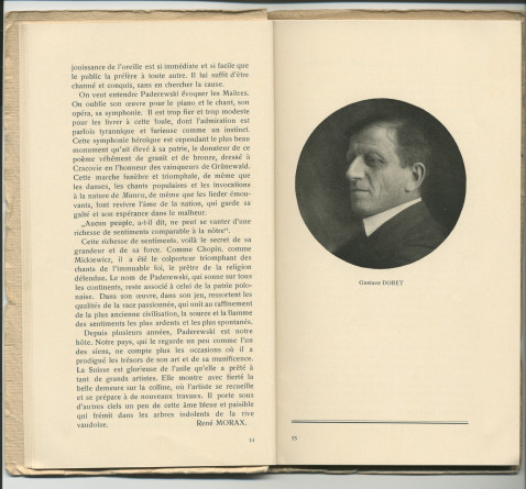 Libretto des Fêtes musicales en l'honneur de Camille Saint-Saëns organisées du 18 au 21 mai 1913 au Casino du Rivage et au Temple Saint-Martin à Vevey avec le concours de Camille Saint-Saëns, Ignace Paderewski et Gustave Doret (a-f)