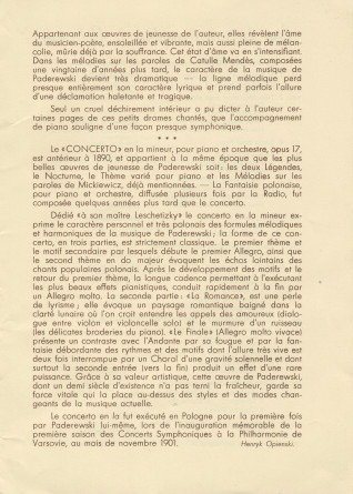 Libretto de l'hommage organisé par Radio-Lausanne le 7 novembre 1940 au Théâtre municipal pour célébrer le 80e anniversaire de Paderewski (f-i)