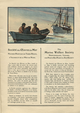Libretto (bilingue français-anglais) de la Fête de bienfaisance organisée le 3 novembre 1925 à bord du paquebot «Paris» au profit des Sociétés de secours aux naufragés et Œuvres d'assistance patronnées par la Compagnie générale transatlantique (f-k)