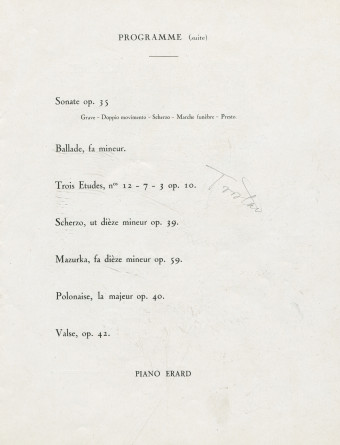 Libretto des trois récitals de gala donnés par Paderewski les 12, 16 et 23 juin 1928 au Théâtre des Champs-Elysées à Paris (k-o)