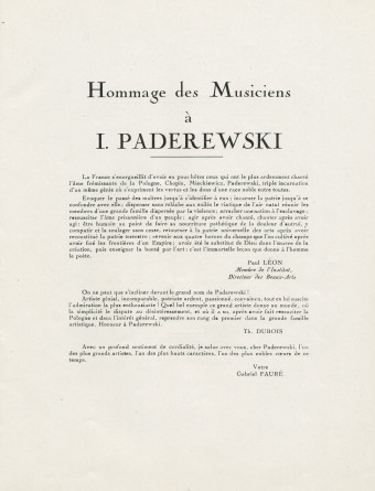 Libretto des trois récitals de gala donnés par Paderewski les 12, 16 et 23 juin 1928 au Théâtre des Champs-Elysées à Paris (k-o)