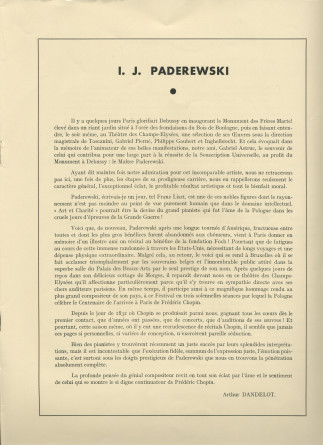 Libretto du Festival de musique polonaise organisé les 25, 27 et 28 juin 1932 au Théâtre des Champs-Elysées à Paris au profit de la Fondation Foch à l'occasion du centenaire de l'arrivée de Chopin en France (h-n)