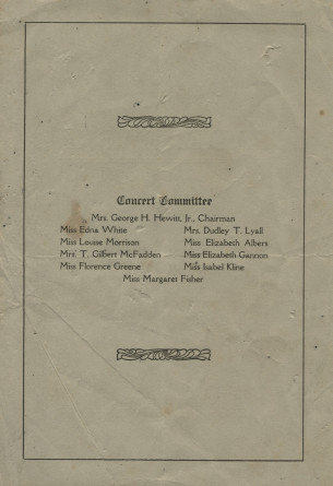 Programme du récital donné par Paderewski le 14 octobre 1913 au College Club de Jersey City (New Jersey)
