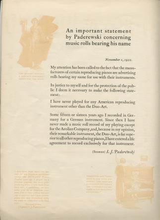 Libretto du récital donné «On the Steinway Piano, the Instrument of the Immortals» par Paderewski le 8 mars 1923 à l'Exposition Auditorium de San Francisco (Californie) (j-l)