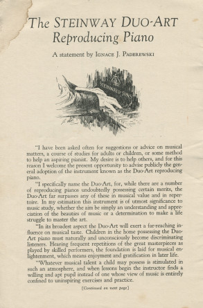 Libretto (en deux parties) du récital Chopin donné par Paderewski le 21 mars 1926 à l'Exposition Auditorium de San Francisco (Californie) (a-g)