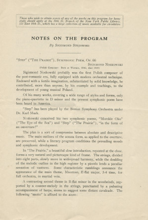 Libretto du 4e Young People's Concert donné le 29 décembre 1930 au Carnegie Hall de New York par Ernest Schelling (direction), avec entre autres au programme le Concerto pour piano de Paderewski (avec le compositeur en soliste) (a-h)