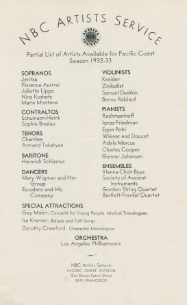 Programme du récital donné par Paderewski le 29 avril 1928 au Dreamland Auditorium de San Francisco (Californie)