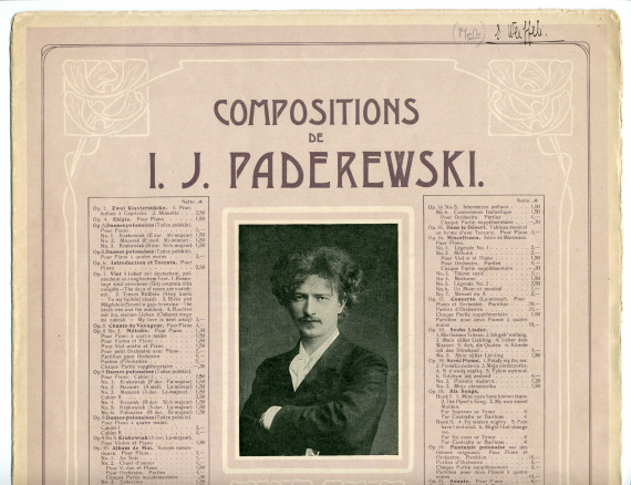 Partition du «Menuet» tiré du cahier I (antique) des «Humoresques de concert» pour piano op. 14 n° 1 de Paderewski (Ed. Bote & G. Bock, Berlin / Bosworth & Co., Londres)