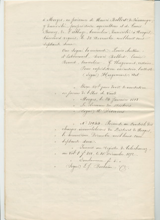 Concessions d'eaux des 24 juillet 1868 et 30 novembre 1872 en faveur de la «Compagnie du Chalet de Riond-Bosson» faites par François-Louis Anken dit Beure, domicilié à Tolochenaz, propriétaire et cultivateur