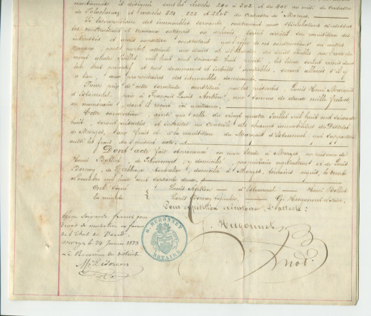 Acte n° 2963 de vente et concession des eaux et sources du champ dit «Au Champ du Bourg», sis sur la commune de Tolochenaz, par François-Louis Anken dit Beure, bourgeois de Tolochenaz, y domicilié, propriétaire et cultivateur