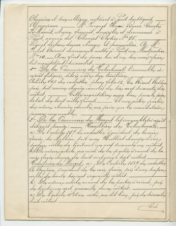 Acte n° 4076 de vente d'immeubles propriétés de la Commune de Morges situés sur les communes de Tolochenaz (Au Molliau) et Morges (À Bonjean, En Riond-Bosson) réalisée le 16 mai 1888 devant le notaire Henri Gonvers, à Morges