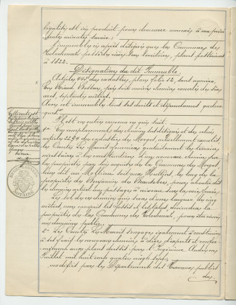 Acte n° 4077 de vente d'un immeuble sis «En Riond-Bosson» propriété de la Commune de Tolochenaz réalisée le 16 mai 1888 devant le notaire Henri Gonvers, à Morges