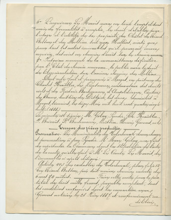 Acte n° 4077 de vente d'un immeuble sis «En Riond-Bosson» propriété de la Commune de Tolochenaz réalisée le 16 mai 1888 devant le notaire Henri Gonvers, à Morges