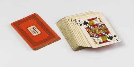 Cartes de bridge personnelles de Paderewski avec impression au verso du monogramme «IJP»