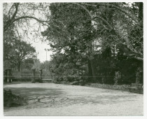 Photographie de l'entrée principale (nord) de la propriété de Riond-Bosson vue depuis la villa
