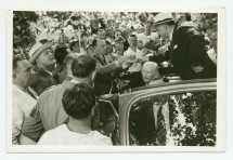 Reportage photographique réalisé à l'occasion du dernier discours prononcé par Paderewski à Oak Ridge (New Jersey), le 22 juin 1941, devant des vétérans polonais de la Première Guerre mondiale