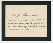 Carte (avec enveloppe) adressée par Paderewski à Eva Bolens, à Tolochenaz, de Morges le 3 février 1934