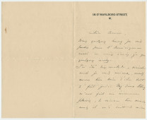 Lettre (avec enveloppe) adressée par Paderewski à Irène Löwenberg, à Vienne, de Londres le 15 décembre (?) 1892