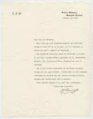 Lettre adressée (en anglais) par Paderewski à Mrs. McGuiness, de Riond-Bosson le 2 janvier 1940