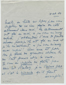 Lettre adressée par Simone Giron-de Pourtalès à Paderewski, de «La Terrasse» à Genthod (Genève) le 18 octobre 1939