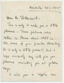 Lettre (avec enveloppe) adressée par Robert Hupka à Paderewski, de Philadelphie le 30 décembre 1940