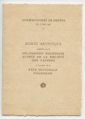 Programme de la soirée artistique organisée le 3 mai 1927 au Conservatoire de Genève par la Délégation polonaise auprès de la Société des Nations à l'occasion de la Fête nationale polonaise, avec le concours de la pianiste Helena Morstin