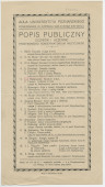 Programme de l'audition publique des élèves du Conservatoire de musique d'Etat [de Poznan] donnée le 21 juin 1926 à l'Aula de l'Université de Poznan