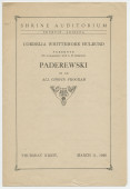 Programme du récital Chopin donné par Paderewski le 11 mars 1926 au Shrine Auditorium de Phoenix (Arizona)